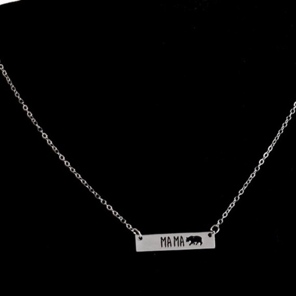 Mama Bear Necklace Silver - Picture 3 of 3